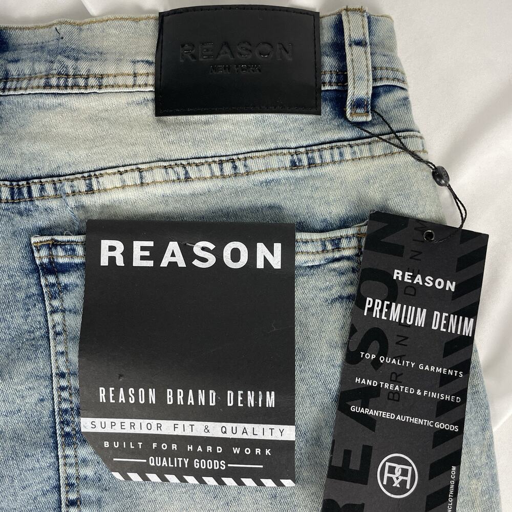 Reason Labored Denim Shredded Shorts Men's Size 36 (measures 34) NWT - Picture 11 of 11